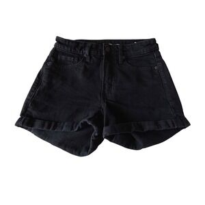 Old Navy OG Short Womens 4 Black Denim High Rise Cuffed Jean Shorts